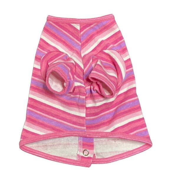 Pink Striped Knit Dog Shirt - Picture 3 of 5